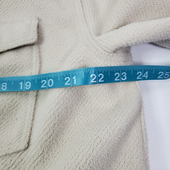 Banana Republic Cozy Twillon Oversized Medium Beige Shirt Shacket Beige - Picture 11 of 16